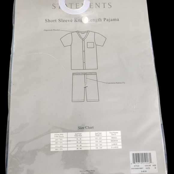 John Bartlett Striped Mens Pajama Set - Short Sleeve Top & Shorts - NEW - Picture 2 of 4